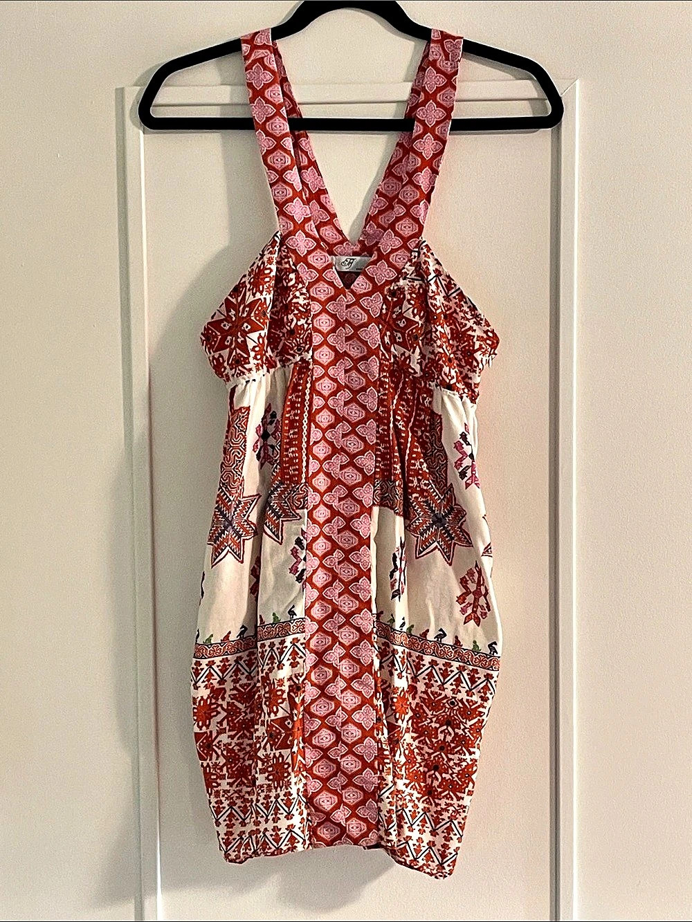 Printed cotton shirt in Red & White Size Large Like New